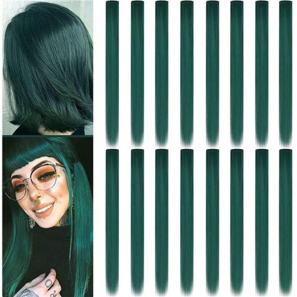 Hair Hot 12 Pcs Clip In Hair Extensions 22 Inch Straight Lemon Yellow